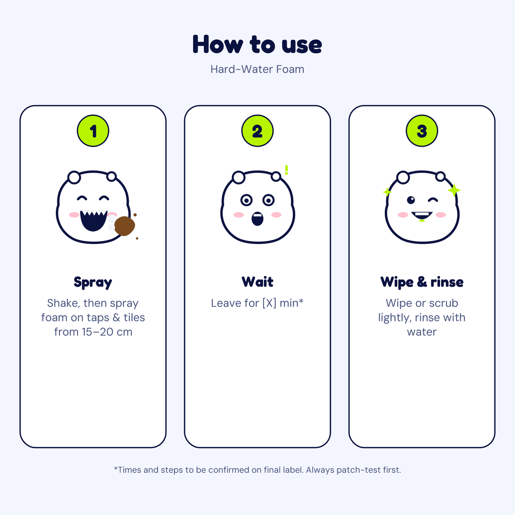 Hard-Water Foam: How to use